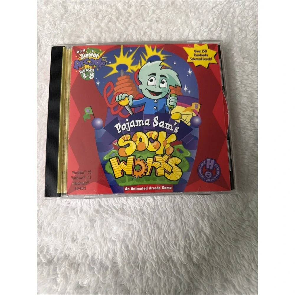 Pajama Sam's Sock Works PC CD ROM Windows 98/95 3.1 + Mac Junior Arcade 3-8